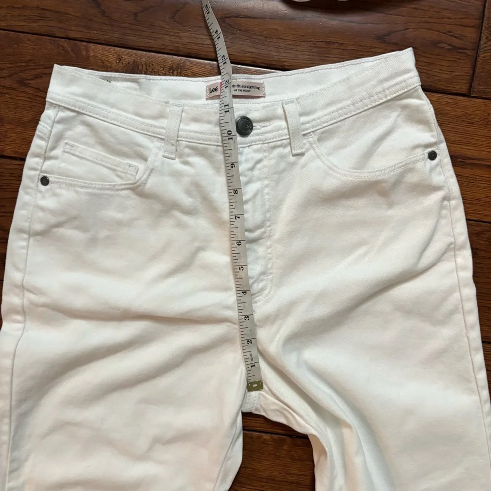 Lee White Straight Leg Ankle Length Jeans - Picture 9 of 12